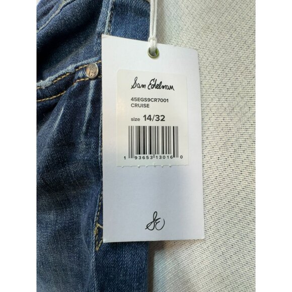 Sam Edelman Womens Stiletto Crop Boot Jeans Size 14/32 High Rise Blue Denim - Picture 5 of 16